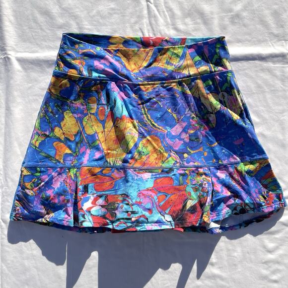 Dona Jo Fly Print Jojo Skirt Womens 1 Small Tennis Pickleball Golf Blue Splatter - Picture 1 of 5